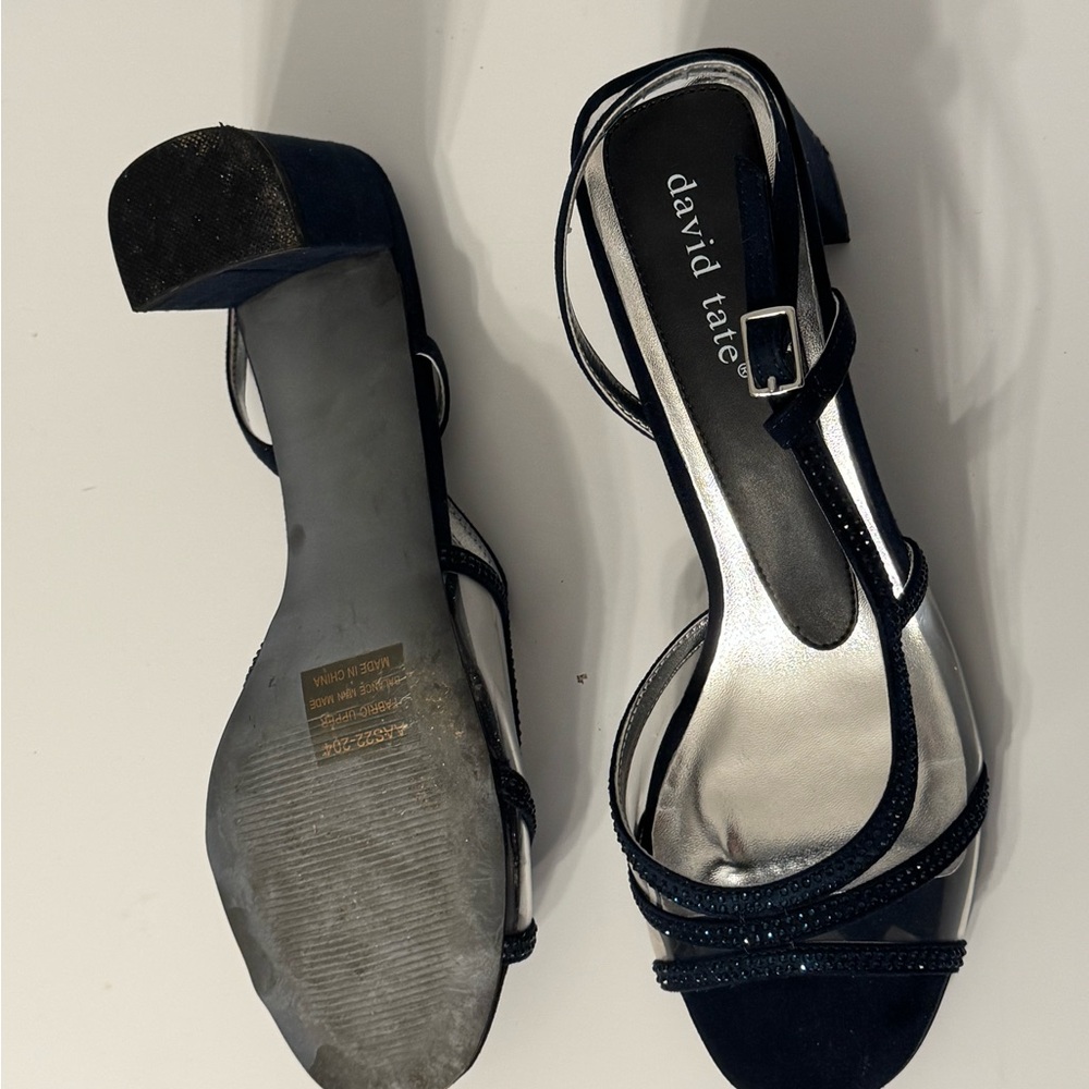 David Tate Wed Navy Nova Suede Bridal Bridesmaid Classic Wedding Heels - Picture 4 of 6